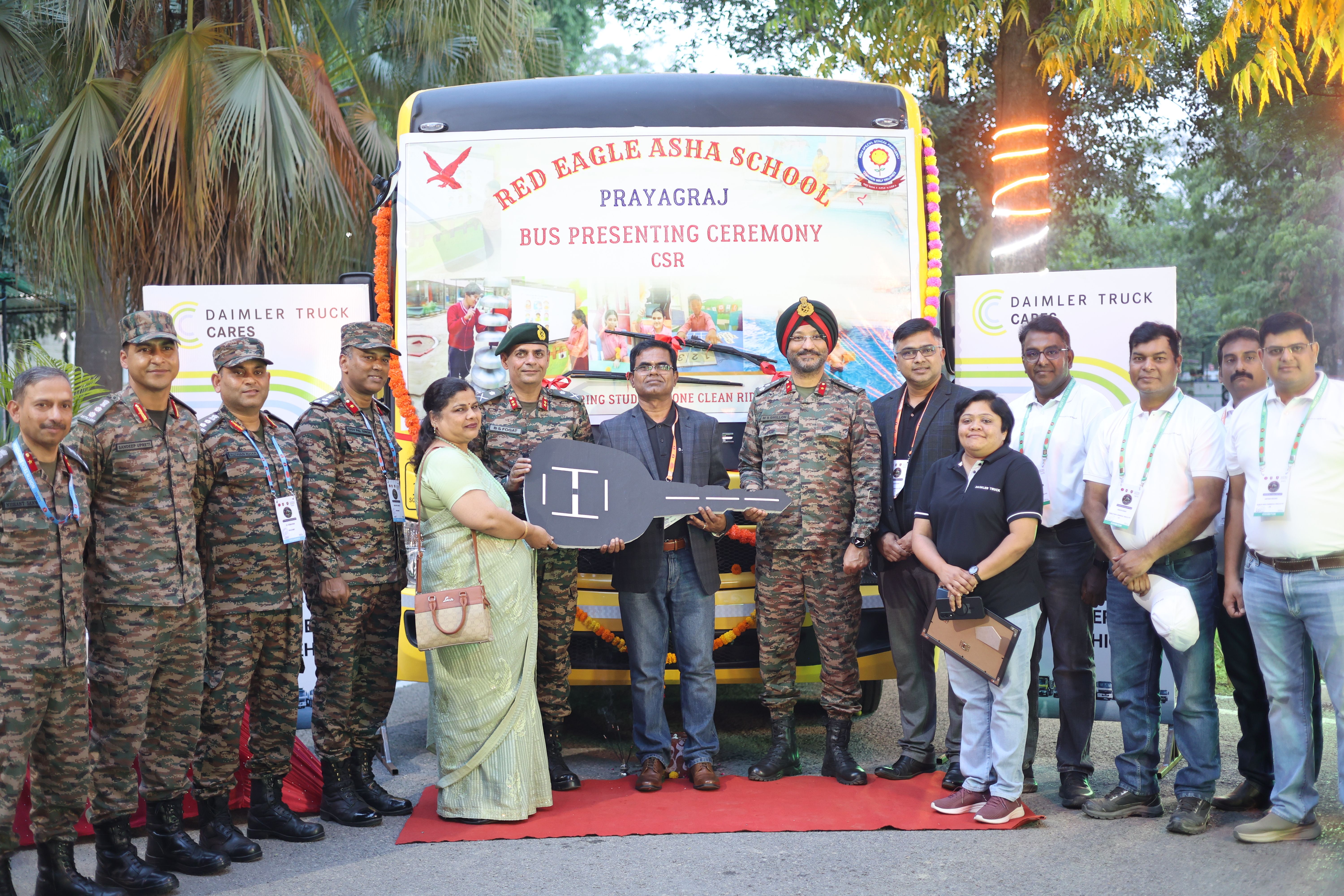 Donation of a customized school bus for students of Red Eagle Asha School, Prayagraj.